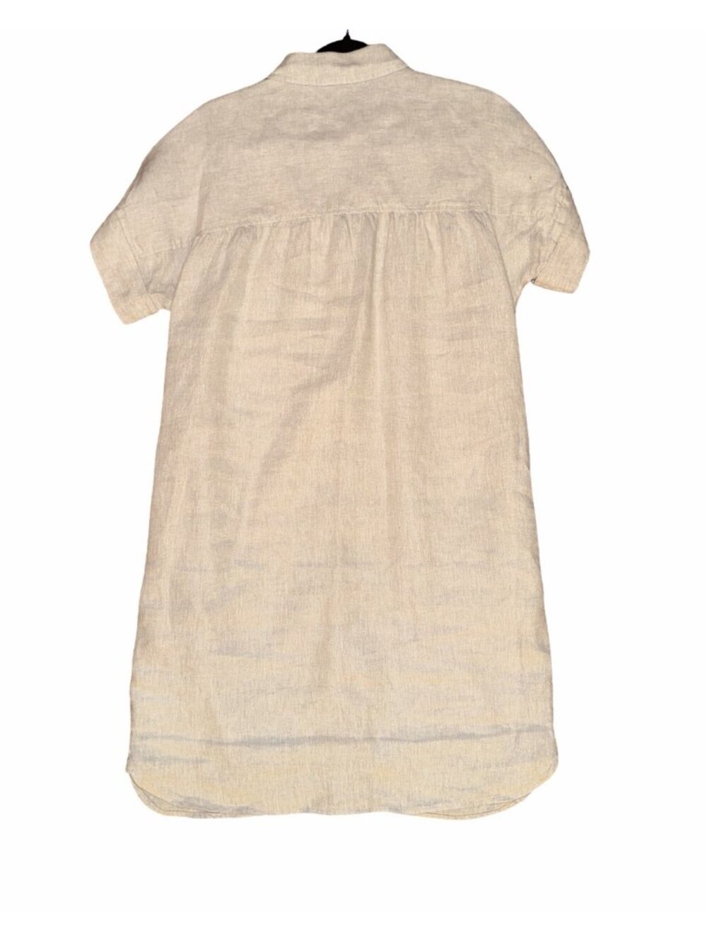 Baird McNutt Irish Linen Beige Shirt Dress for J Crew Small Lagenlook Preppy - Picture 2 of 9